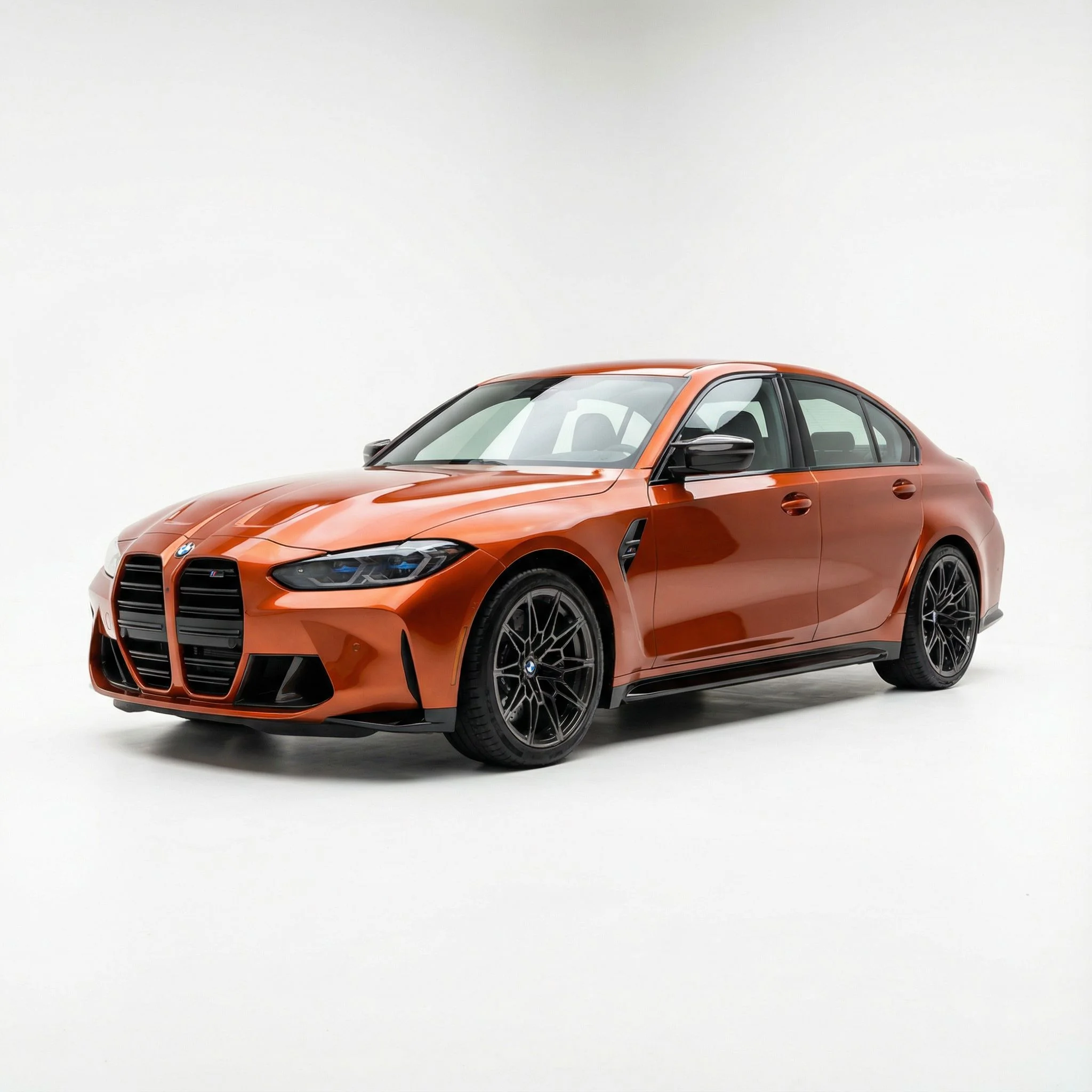 BMW M3 wrapped in orange vinyl wrap - preview orange car wrap color
