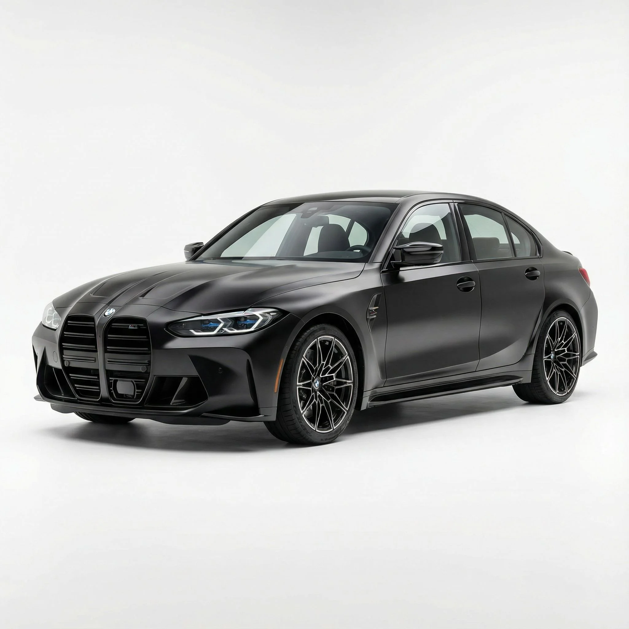 BMW M3 wrapped in satin black vinyl wrap - preview satin black car wrap color